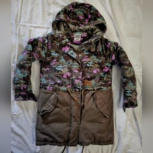 Vintage Women's Vans Purple Camo Reversible Jacket Size XS